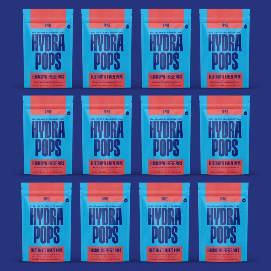 Hydra Pops – Electrolyte Freeze Pops – 12 Bag Apple Pack
