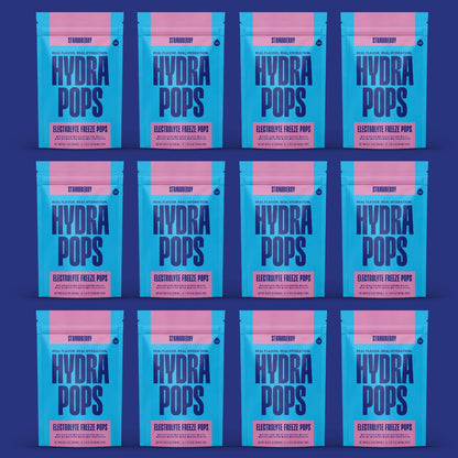 Hydra Pops – Electrolyte Freeze Pops – 12 Bag Strawberry Pack
