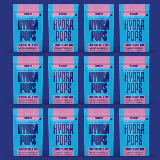 Hydra Pops – Electrolyte Freeze Pops – 12 Bag Strawberry Pack