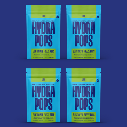 Hydra Pops – Electrolyte Freeze Pops –  four Bag Lime Pack