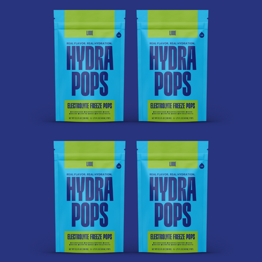 Hydra Pops – Electrolyte Freeze Pops –  four Bag Lime Pack
