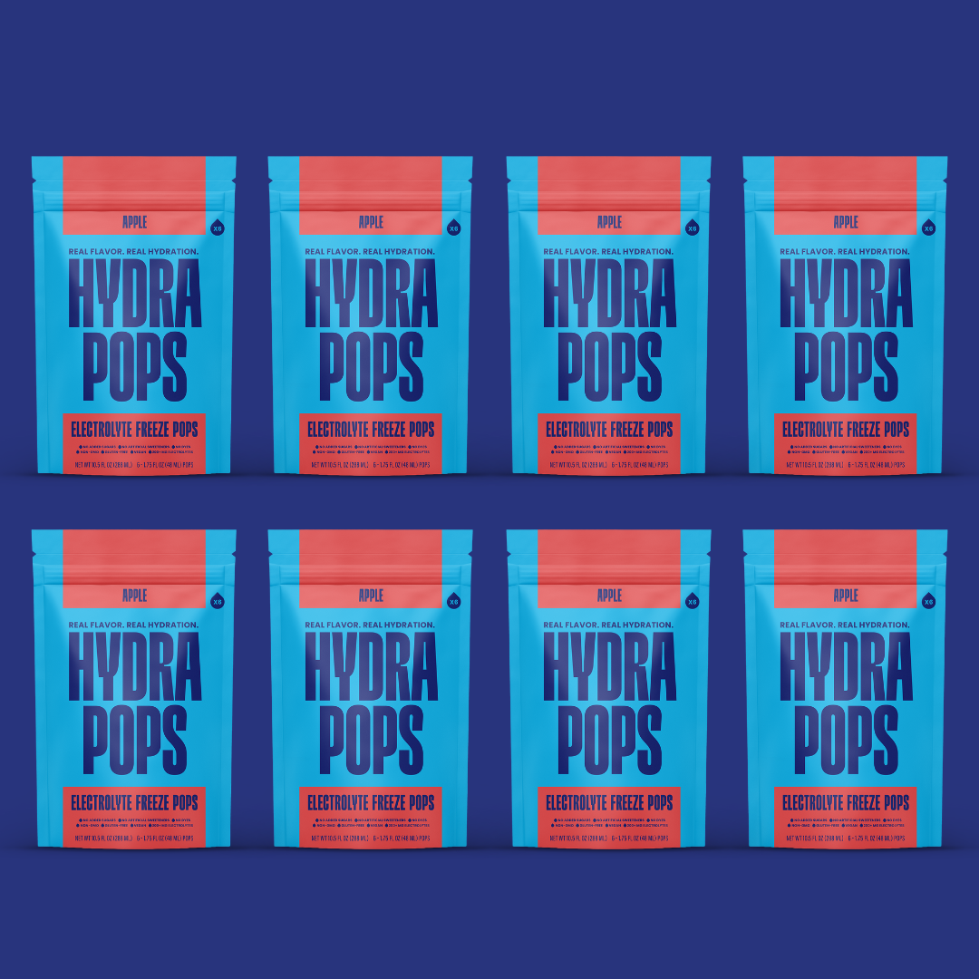 Hydra Pops – Electrolyte Freeze Pops –  eight Bag Apple Pack