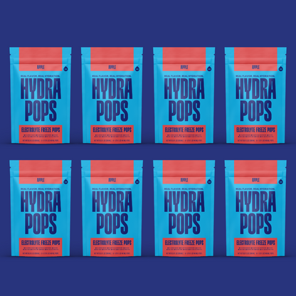 Hydra Pops – Electrolyte Freeze Pops –  eight Bag Apple Pack