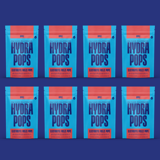 Hydra Pops – Electrolyte Freeze Pops –  eight Bag Apple Pack