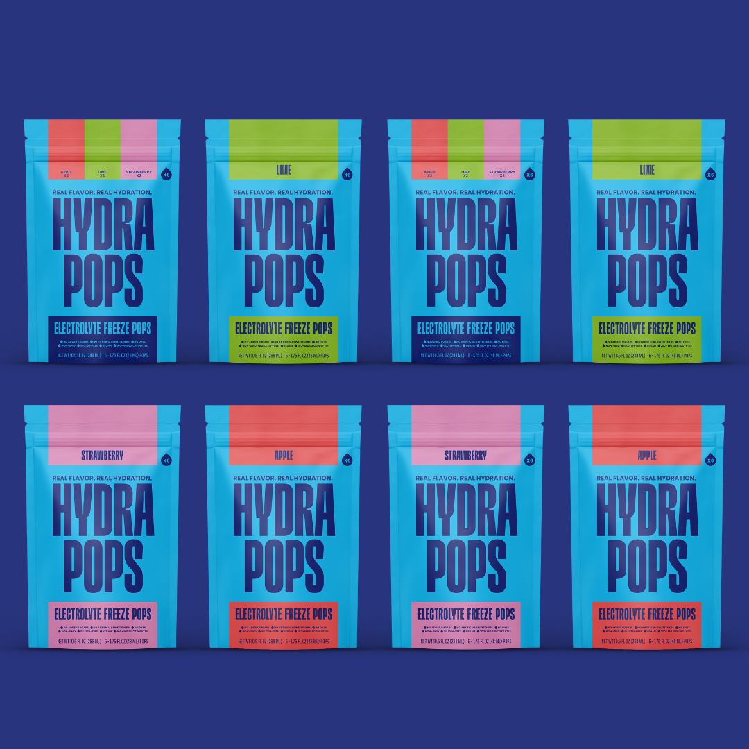 Hydra Pops – Electrolyte Freeze Pops – eight Bag BUNDLE Pack