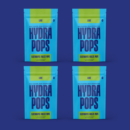 Hydra Pops – Electrolyte Freeze Pops –  four Bag Lime Pack