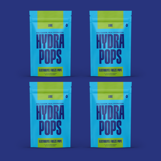 Hydra Pops – Electrolyte Freeze Pops –  four Bag Lime Pack