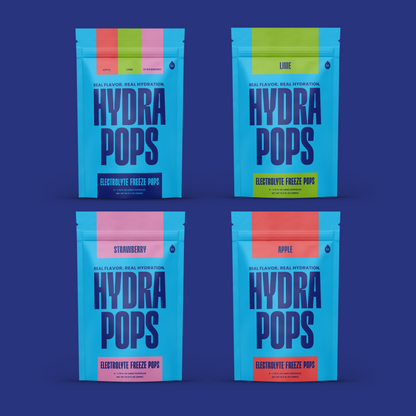 Hydra Pops – Electrolyte Freeze Pops –  four Bag BUNDLE Pack