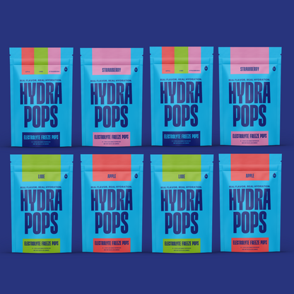 Hydra Pops – Electrolyte Freeze Pops – eight Bag BUNDLE Pack