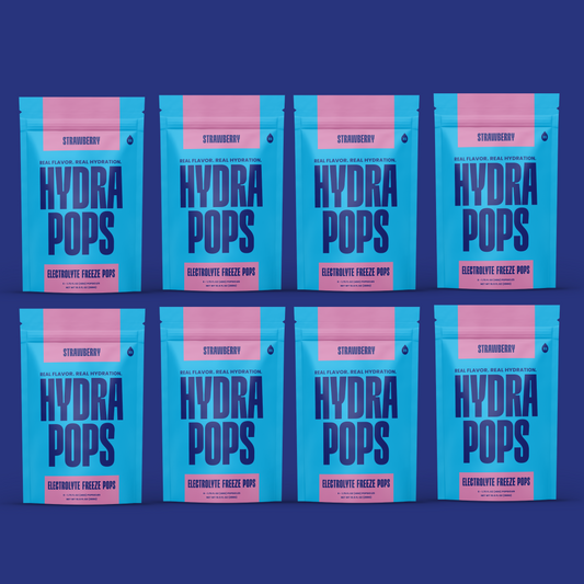 Hydra Pops – Electrolyte Freeze Pops –  eight Bag Strawberry Pack