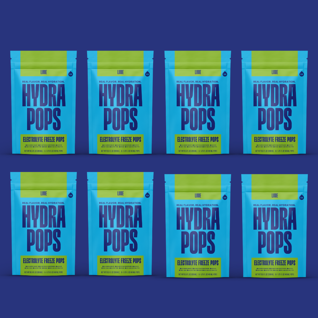 Hydra Pops – Electrolyte Freeze Pops –  eight Bag Lime Pack