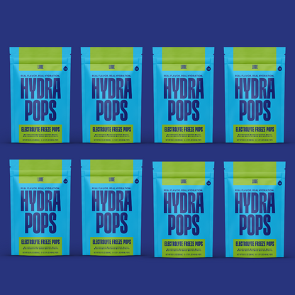 Hydra Pops – Electrolyte Freeze Pops –  eight Bag Lime Pack