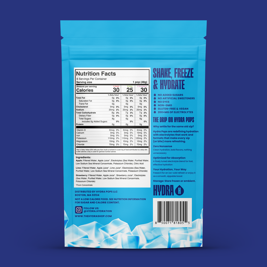 Hydra Pops – Electrolyte Freeze Pops – three Bag BUNDLE Pack