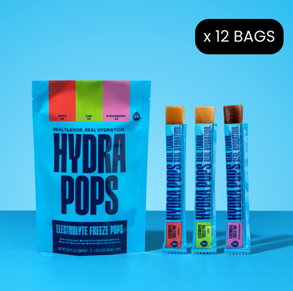 Hydra Pops – Electrolyte Freeze Pops – 12 Bag Variety Pack