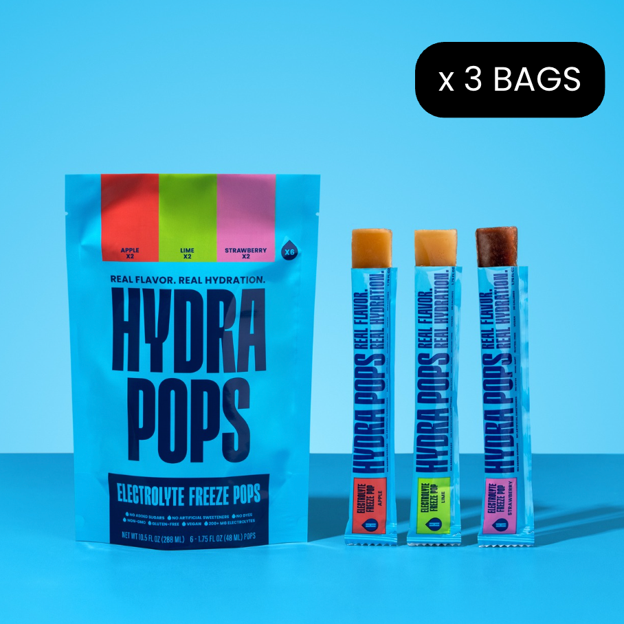 Hydra Pops – Electrolyte Freeze Pops – three Bag BUNDLE Pack